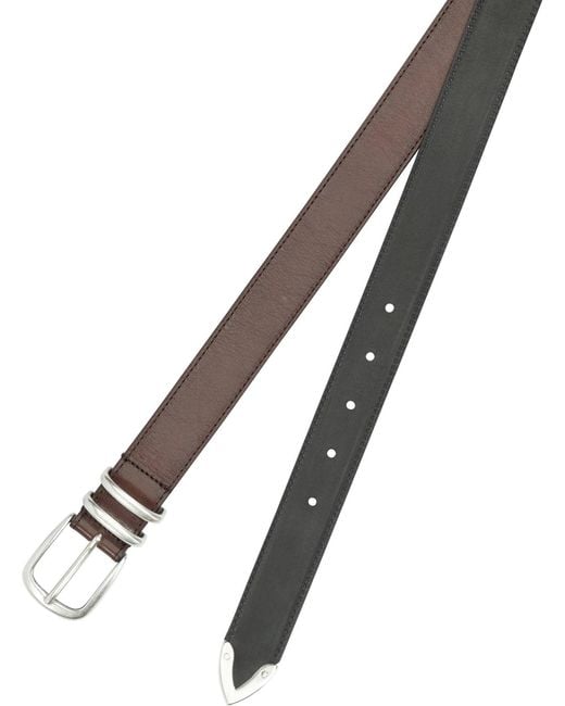 Officine Creative Brown Oc Strip Leather Belt for men