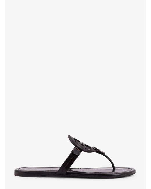 Tory Burch Black Leather Thong Sandals