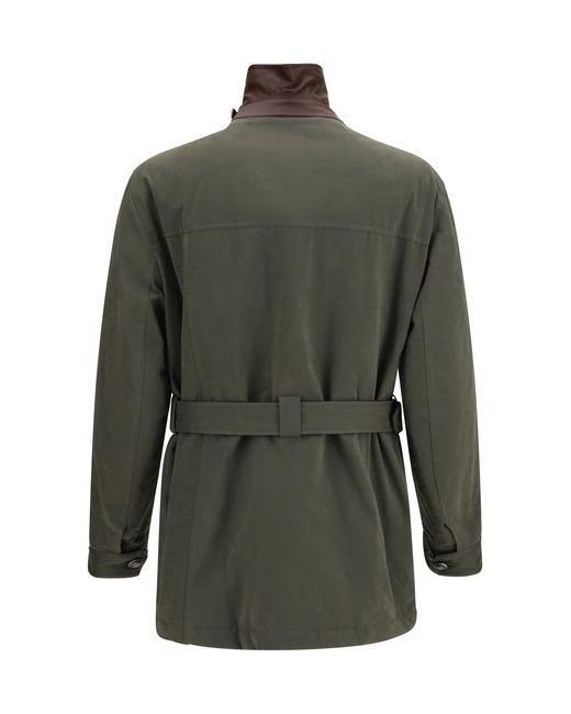 Brunello Cucinelli Gray Belted Waterproof Jacket for men