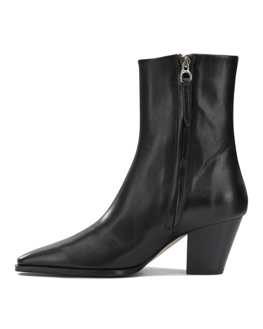 Aeyde Black Hedvig Leather Leather Rubber Boots