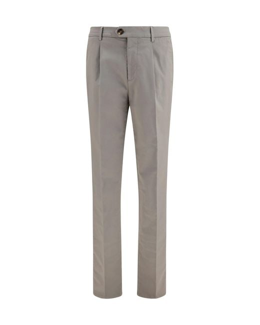 Brunello Cucinelli Gray Chino Pants Cotton Blend for men