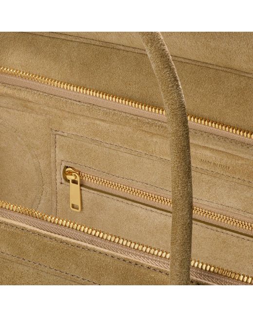 Céline Metallic "Luggage" Suede Handbag