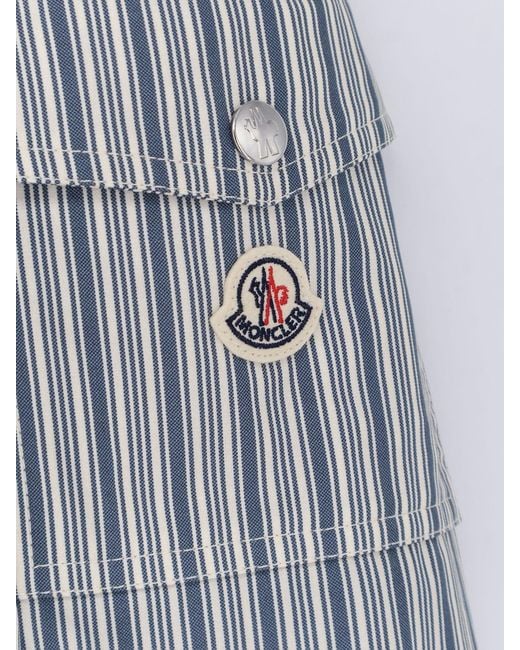 Moncler Gray Havas Striped Cotton Jacket for men