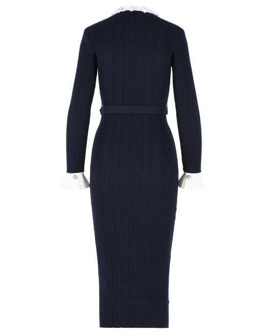 Self-Portrait Blue Self Portrait 'Flower' Midi Dress