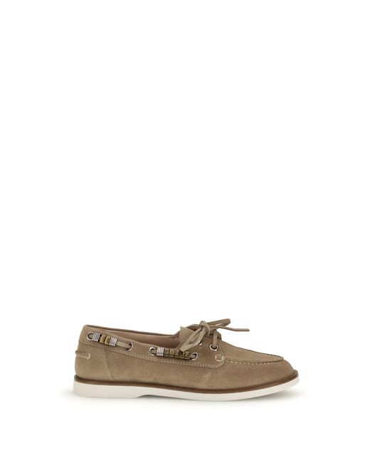 Pinko Natural Loafers Grace Suede