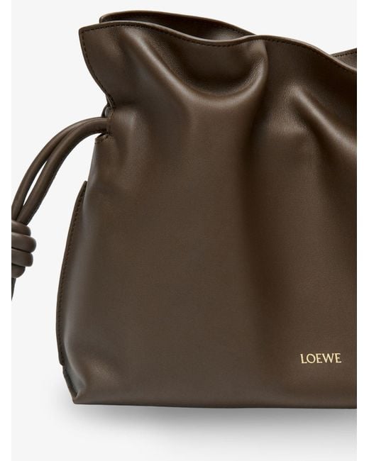 Loewe Brown Clutch Bag Flamenco Leather
