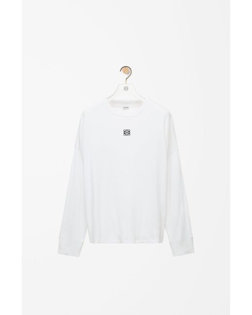 Loewe White Long Sleeves T-Shirt With Anagram for men