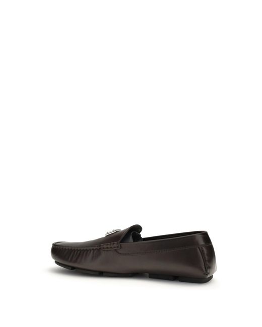 Dolce & Gabbana White Dg Driver Loafers for men