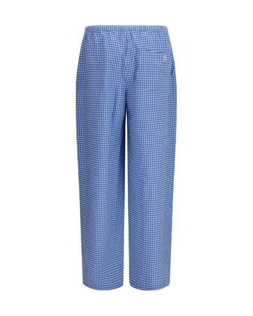 Loewe Blue Drawstring Cotton Pants for men