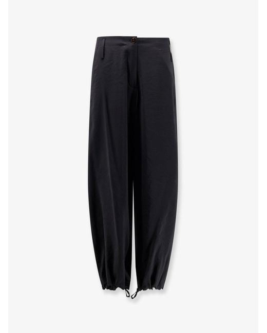 Alysi Blue Modal Trousers With Drawstring Detail