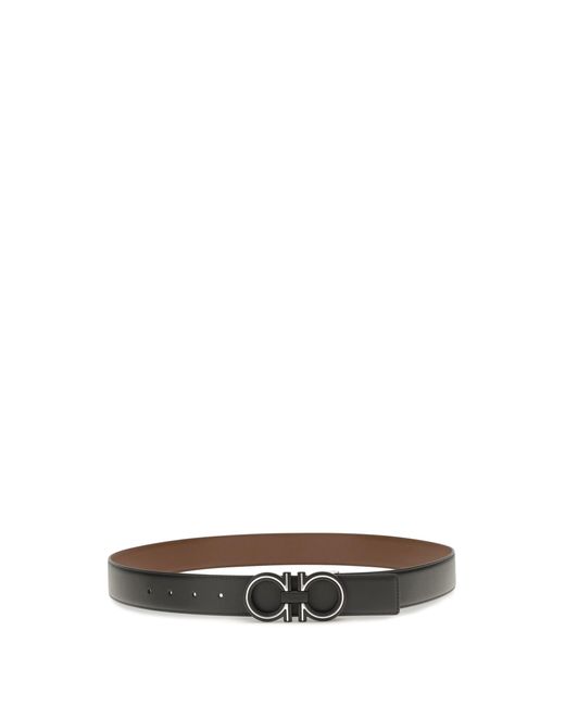 Ferragamo White Belt Reversible Leather Patterned for men