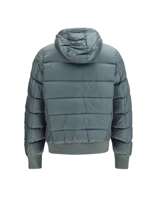 Parajumpers Blue Puffer Jacket Pharrel With Hood for men