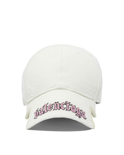 Balenciaga White "Blackletter Script" Trucker Hat