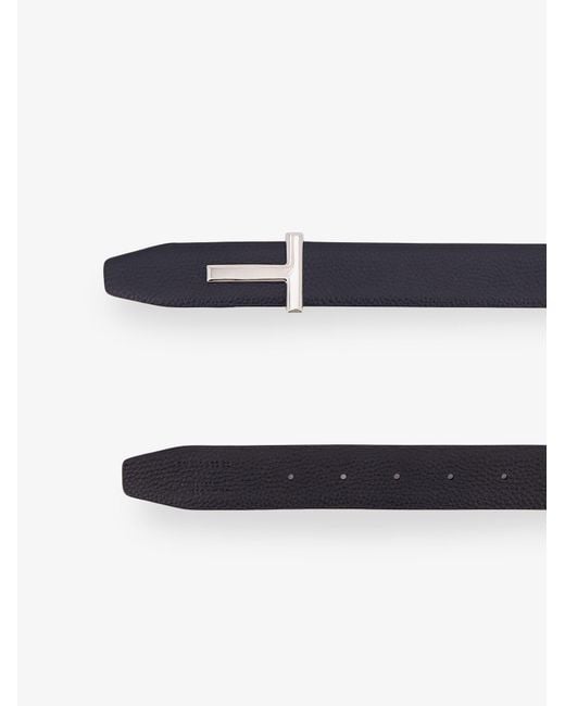 Tom Ford White Hammered Leather Belt for men