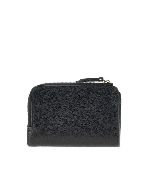 Emporio Armani Black Grained Leather Bi-Fold Wallet