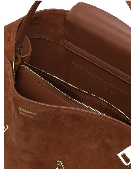 Ferragamo Brown Shoulder Bags Orange