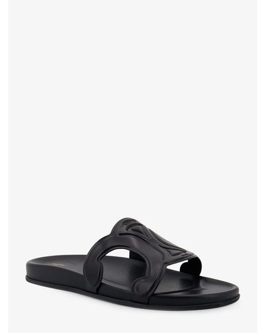 Céline Black Triomphe Leather Sandals for men