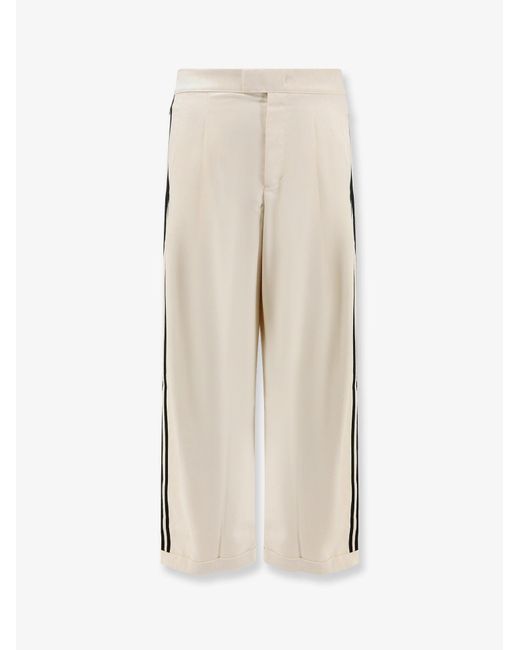 Adidas Natural Recycled Nylon Trousers With Iconic Detail On The Side for men