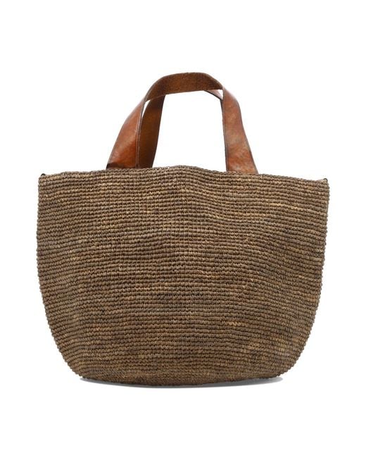 IBELIV Brown Mirozydark Tea Raffia Handbag