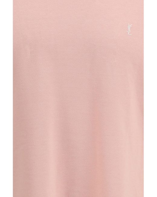 Saint Laurent Pink Cassandre Piquã T-Shirt for men