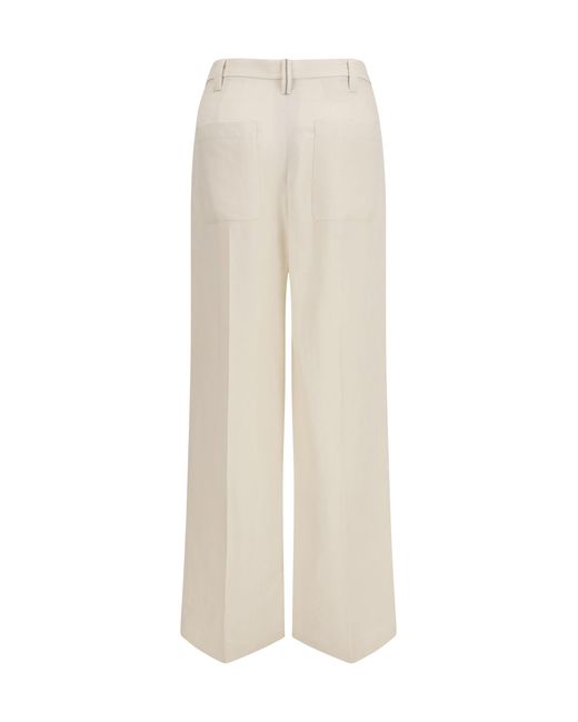 Brunello Cucinelli White Wide Pants