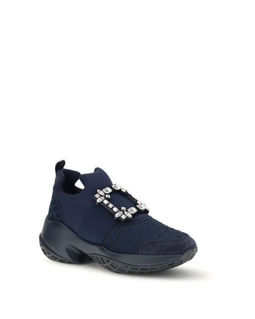 Roger Vivier Blue Viv' Run Fabric Sneakers