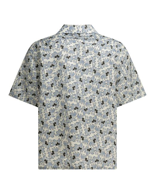 Prada Gray Casual Floral Shirt for men