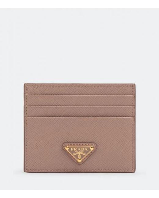 Prada Brown Saffiano Leather Card Holder