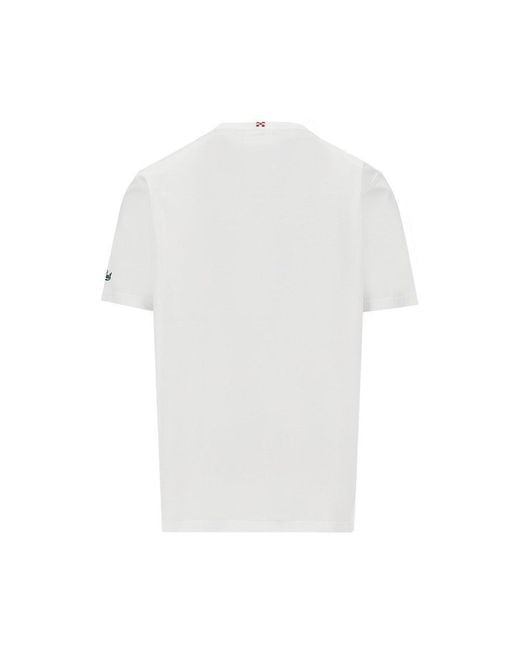 Mc2 Saint Barth White 'Portofino' T-Shirt With Tassoni Embroidery for men