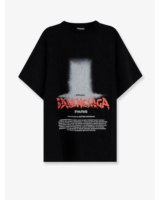 Balenciaga Black The Door Cotton T-Shirt for men