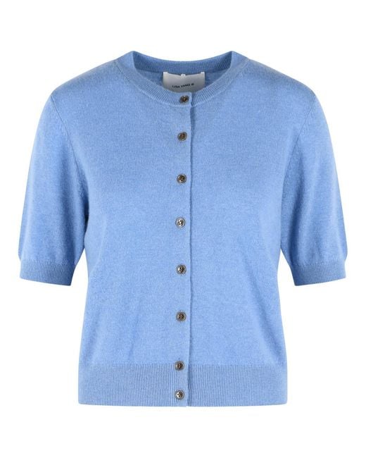 Lisa Yang Blue 'Marene' Light Cashmere Cardigan