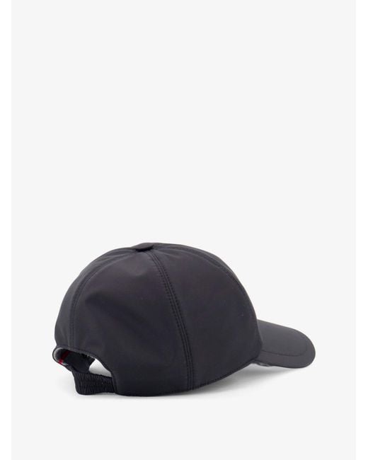 Kiton Blue Nylon Hat With Embroidered Logo On The Front for men