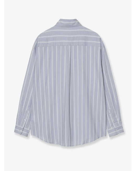 Carhartt Gray Beale Striped Cotton Shirt for men