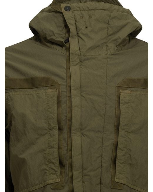 Stone Island Green "Warp Rib" Parka for men