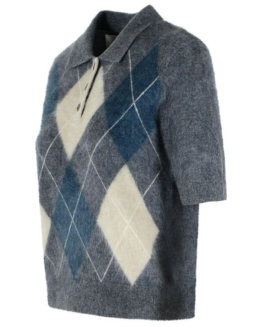 Lisa Yang Blue 'Giovanna' Graphite Cashmere Sweater