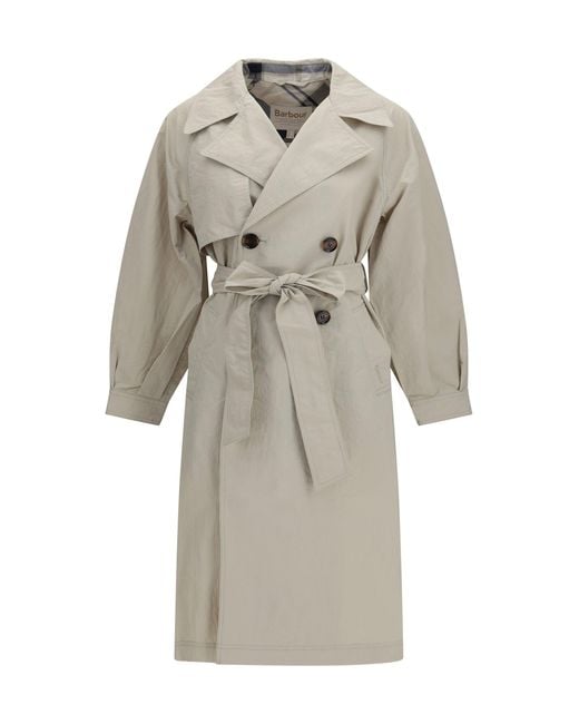 Barbour Multicolor Layla Rain Trench Mist/Dress//Tartan