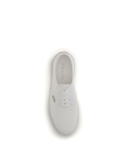 Prada White Drill Sneakers