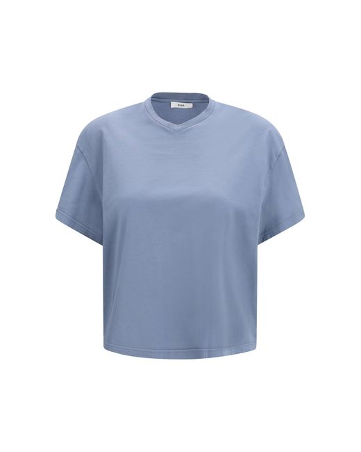 Rier Blue Cotton V-Neck T-Shirt