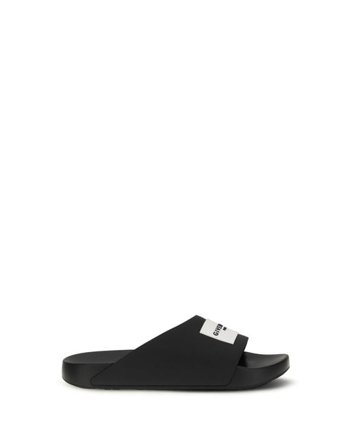Givenchy White Rubber Slippers Label Slide