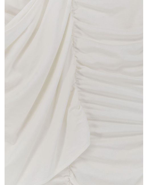 ACTUALEE White Draped Long Dress