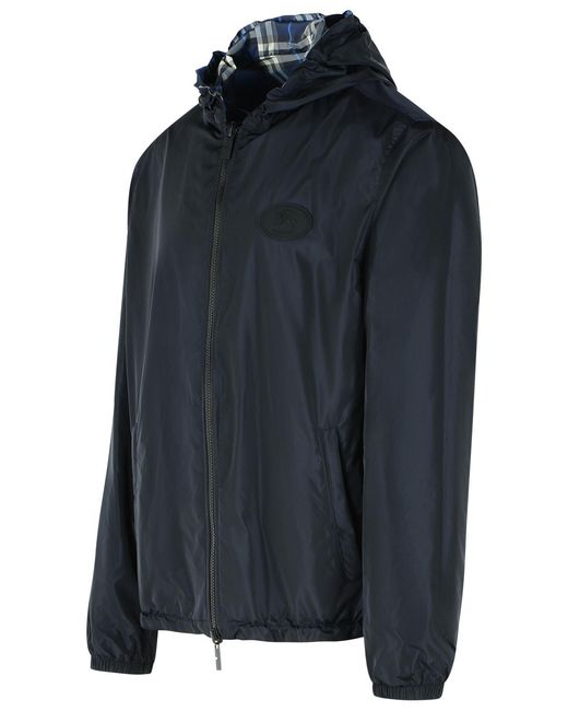 Burberry Blue Dark Polyester Reversible Jacket for men