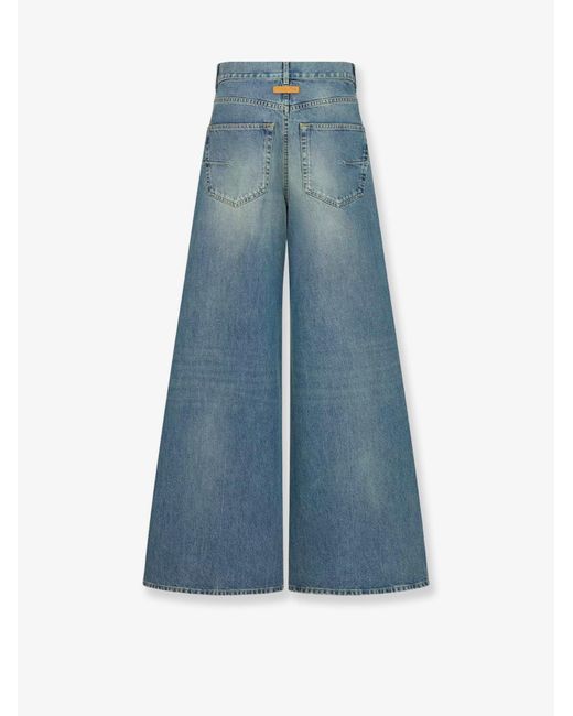Dior Blue Stone-Washed Jeans With Oblique Motif Inside