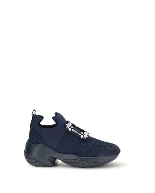 Roger Vivier Blue Viv' Run Fabric Sneakers