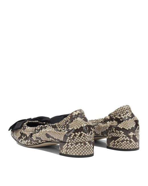 Prada Natural Heeled Leather Ballet