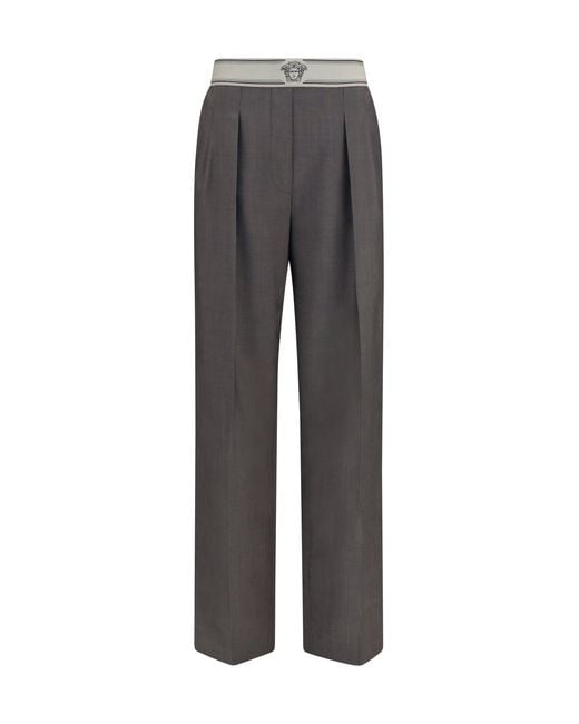 Versace Gray Wool And Mohair Pants