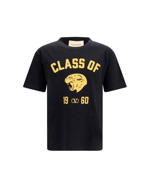 Valentino Black T-Shirt Panther Print for men