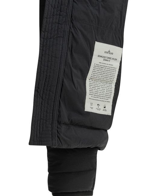 Stone Island Black Nylon Short Down Jacket for men