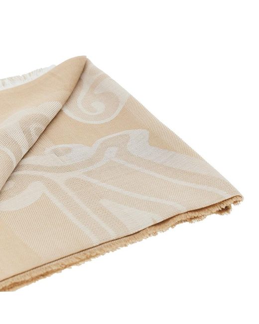 Max Mara Natural Jacquard Linen-Blend Scarf