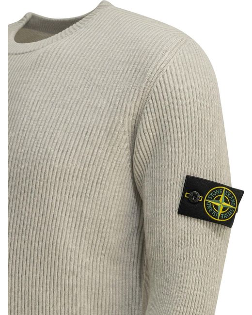 Stone Island Gray Crew-Neck Sweater for men