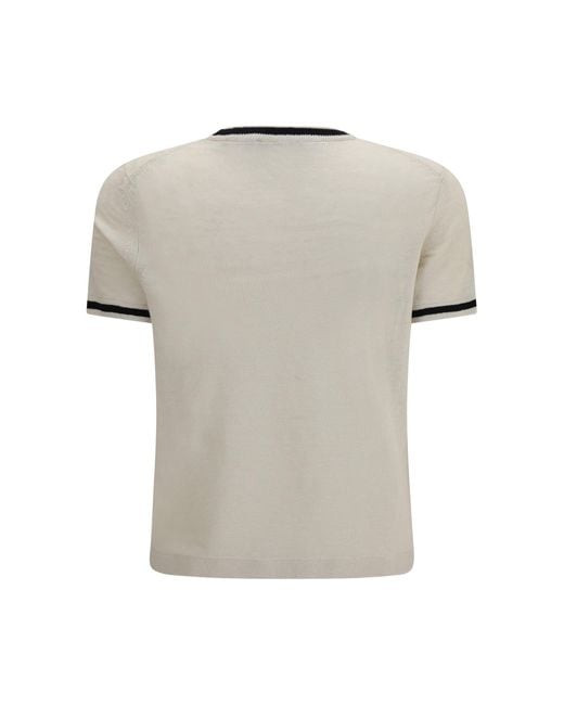 Max Mara White Maxmara Linen Knit T-Shirt